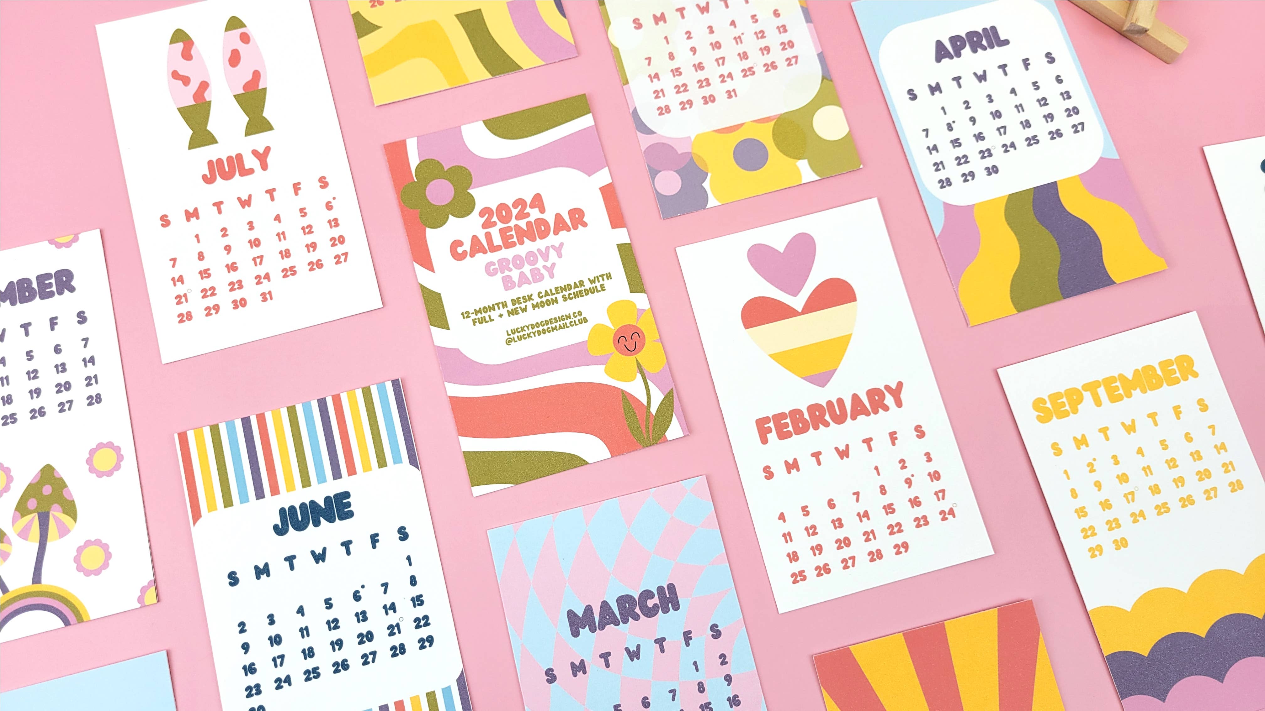 Lucky Dog Design Co. - Wholesale Calendar - Groovy Baby 2026 Desk Calendar4