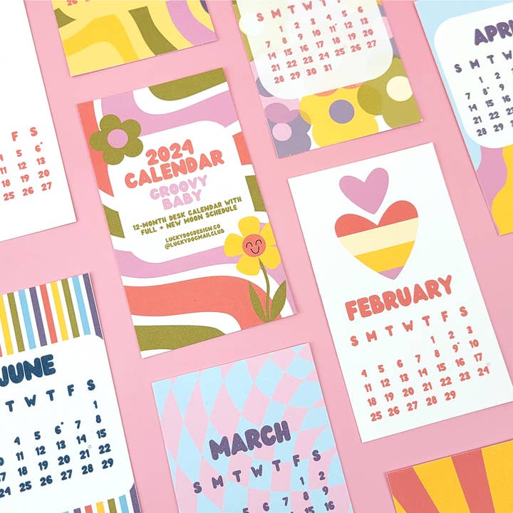 Lucky Dog Design Co. - Wholesale Calendar - Groovy Baby 2026 Desk Calendar4