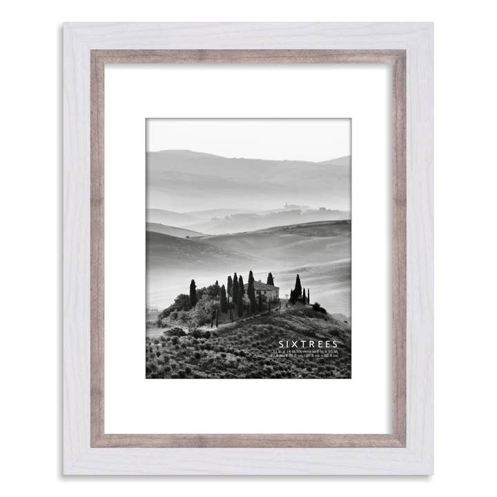 Sixtrees - Wholesale Picture Frame - Shelby Matted Dual Colored Collection - 11X14, 16X205