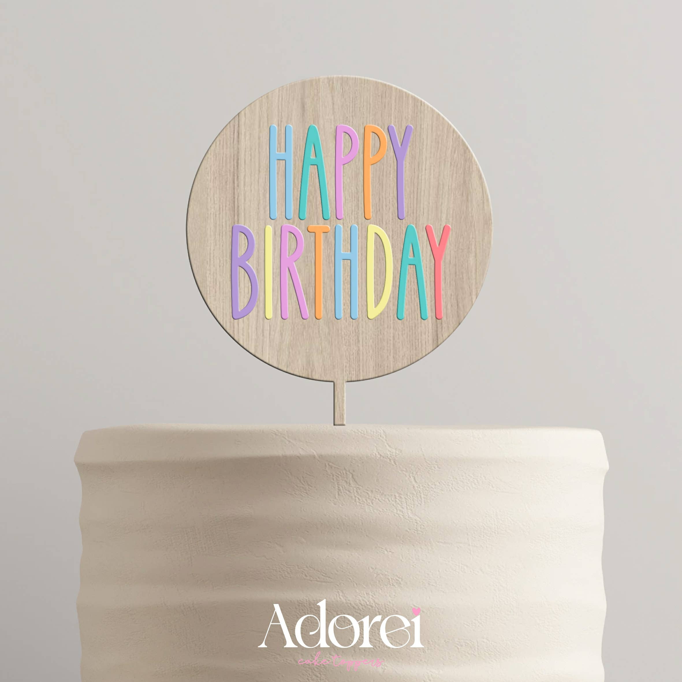 Adorei - Venta al por mayor Adorno para tartas/cupcakes - Decoración para pastel de cumpleaños en MDF y acrílico pastel2