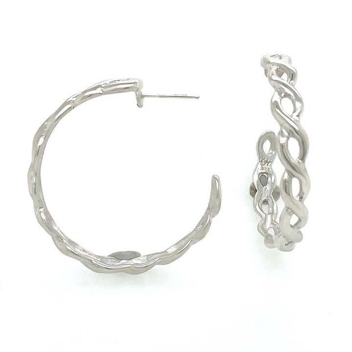 Sterling Silver Large Infinity Hoop Post Earrings for wholesale by Ellen Hoffman Designs