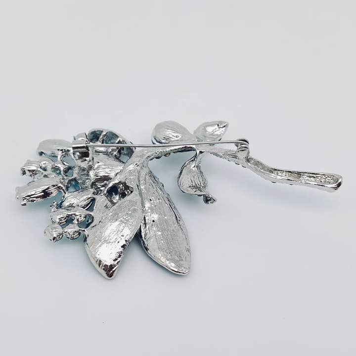 Mio Queena - Wholesale Brooch - Blue Glass Drill Rhinestone Flower Brooch