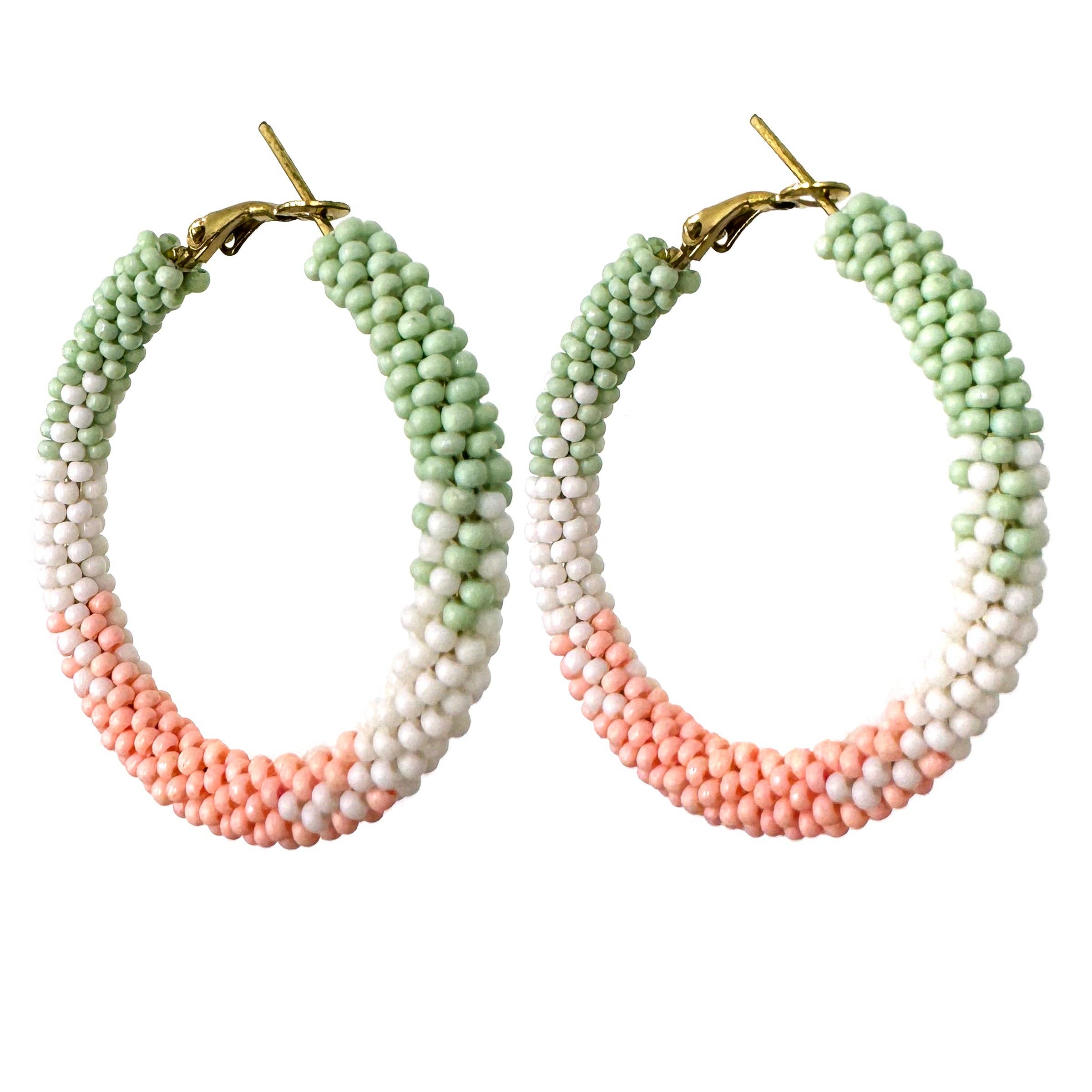 Lunar Deer - Wholesale Hoop Earrings - Colorful Seed Bead Hoop Earrings0