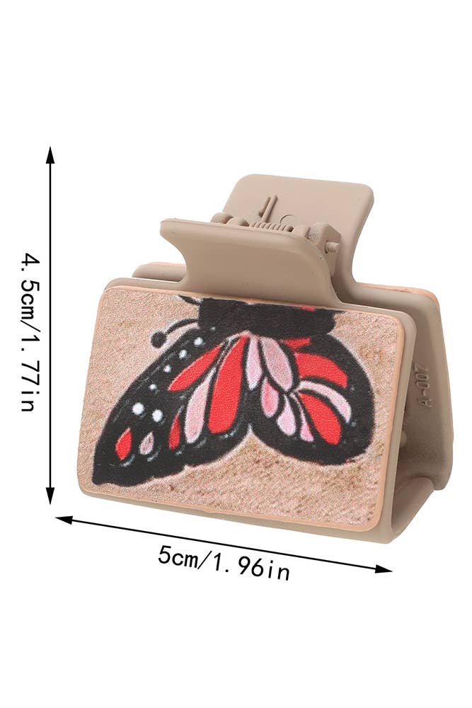 UNISHE - Wholesale Hair Clip - Women's - Western Print PU Claw Clip MOQ 5pcs ZK14485