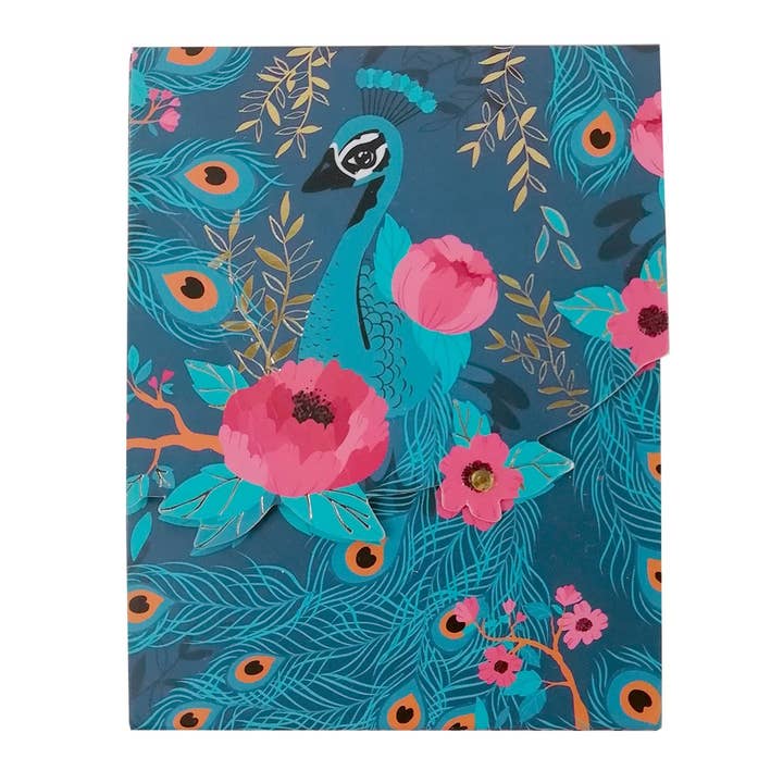 Quaderno magnetico tascabile - Peacock per la vendita all'ingrosso da parte di Hirondelle & Cie