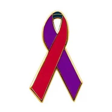 Personalized Cause - Wholesale Lapel pin/button - Purple, Teal and Magenta Enamel Awareness Ribbons Lapel Pins0