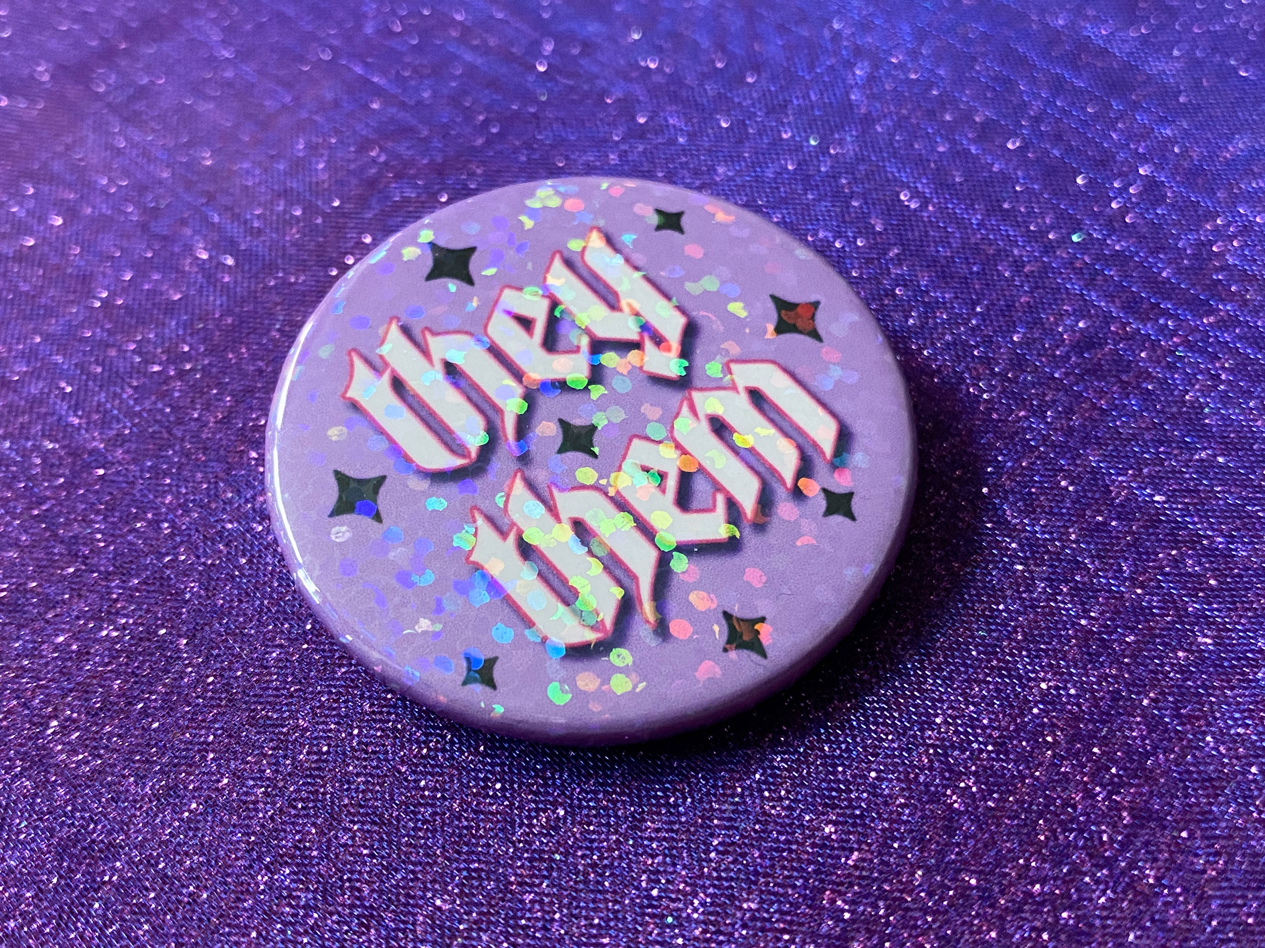 Magical Meow - Wholesale Lapel Pin/Button - They/Them Pronoun Holographic Pin Badge1