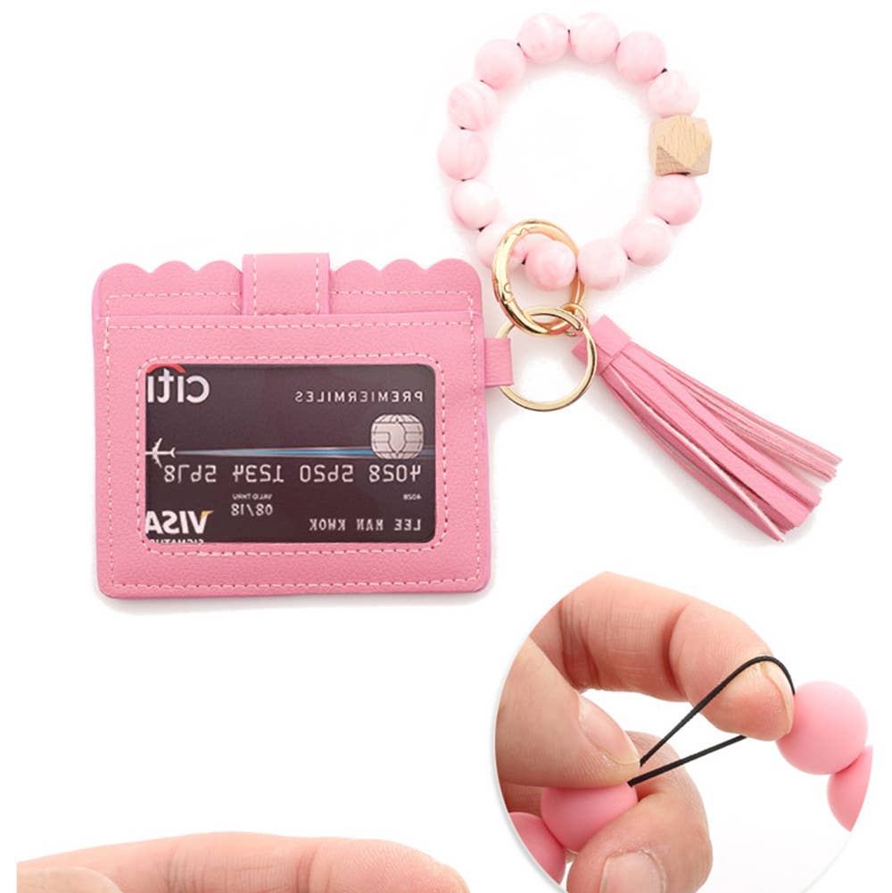 Wholesalesir - Wholesale Wallet - Women's - Silicone Bead Bracelet PU Tassel Women's Wallet6