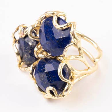 Anello Baviera Face Blu Lapislazzuli per la vendita all'ingrosso da parte di ACUS