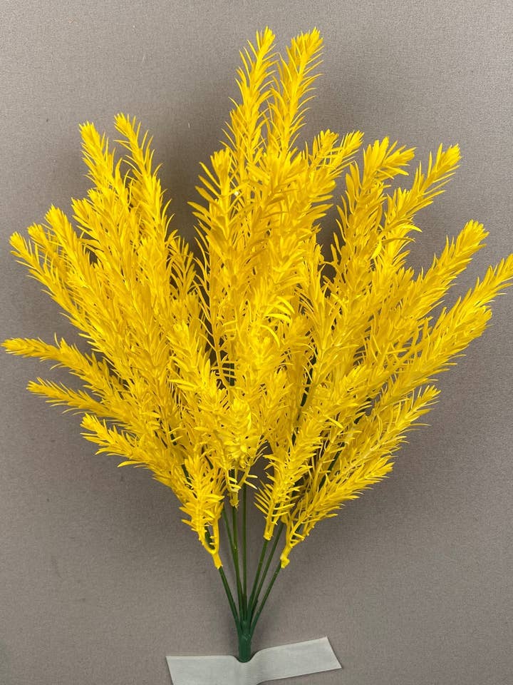 PLASTIC ROSEMARY BUSH X8 YELLOW - 57757 for wholesale by General Wholesale Inc