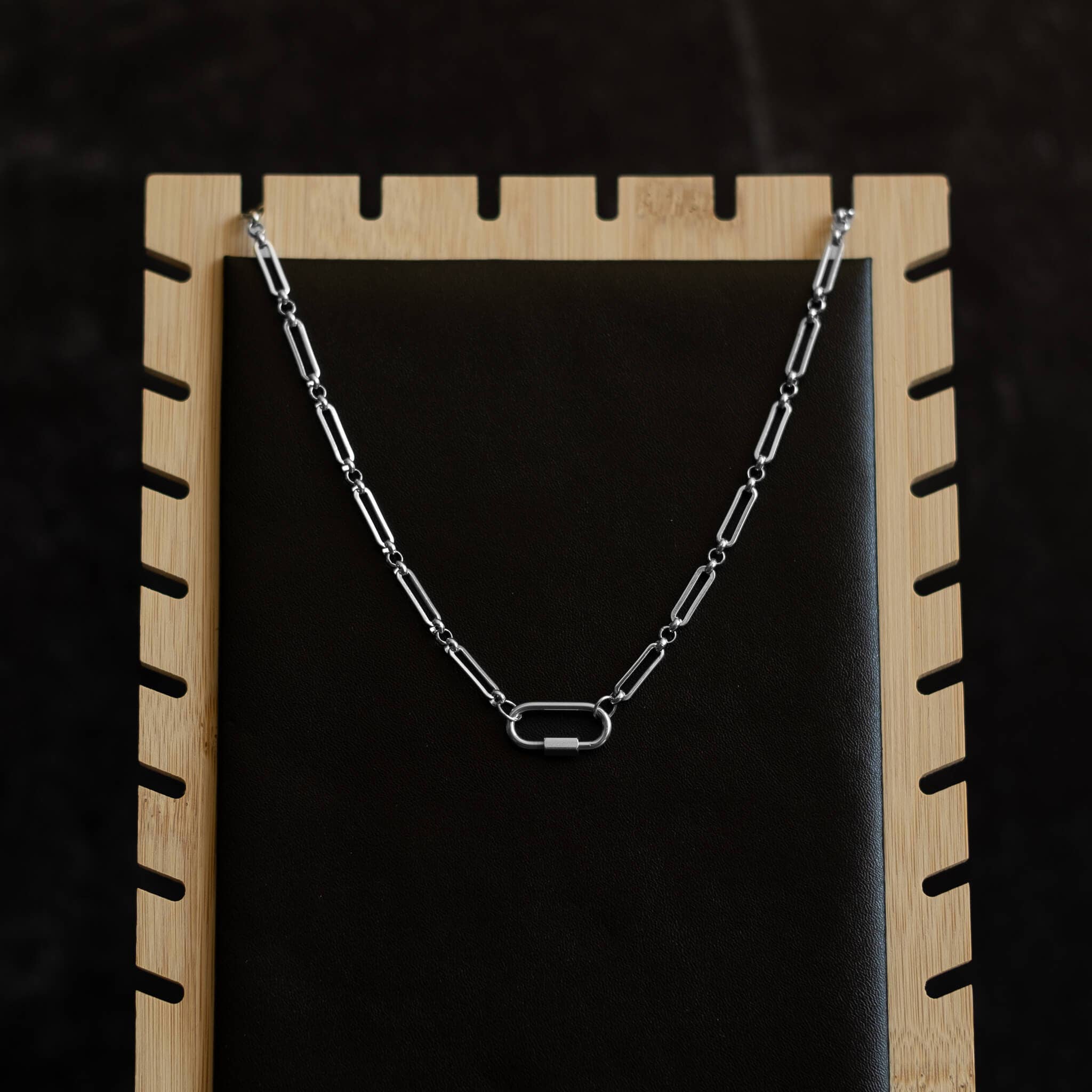That Queer Card Co - Wholesale Link & Chain Necklace - Carabiner necklace | Stainless steel mod paperclip chain0