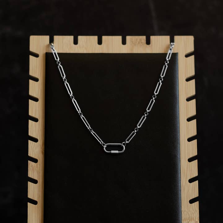 That Queer Card Co - Wholesale Link & Chain Necklace - Carabiner necklace | Stainless steel mod paperclip chain