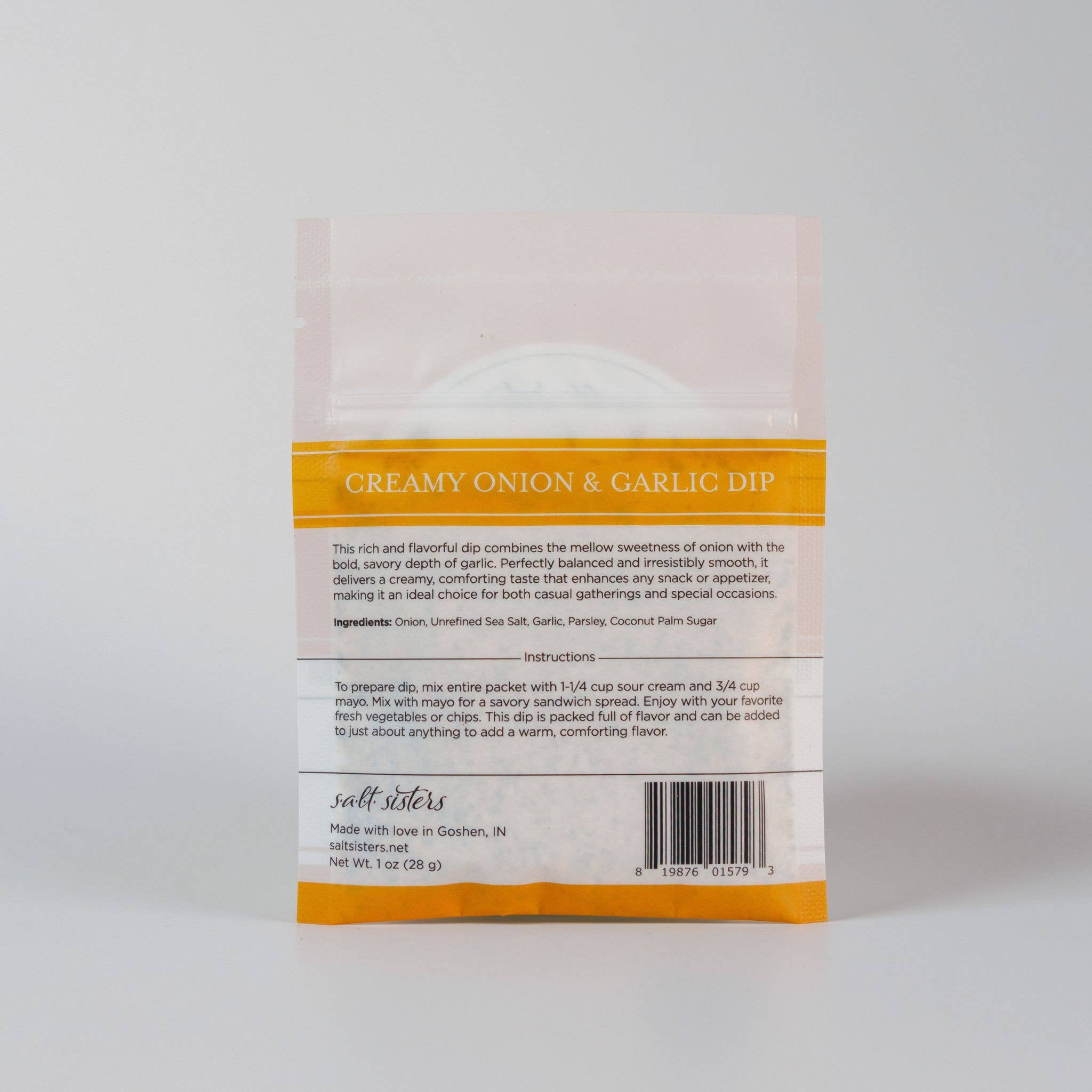 Salt Sisters – Engroshandel Dip – Dip krydderiblanding - cremet løg og hvidløg - emballerede vægte1