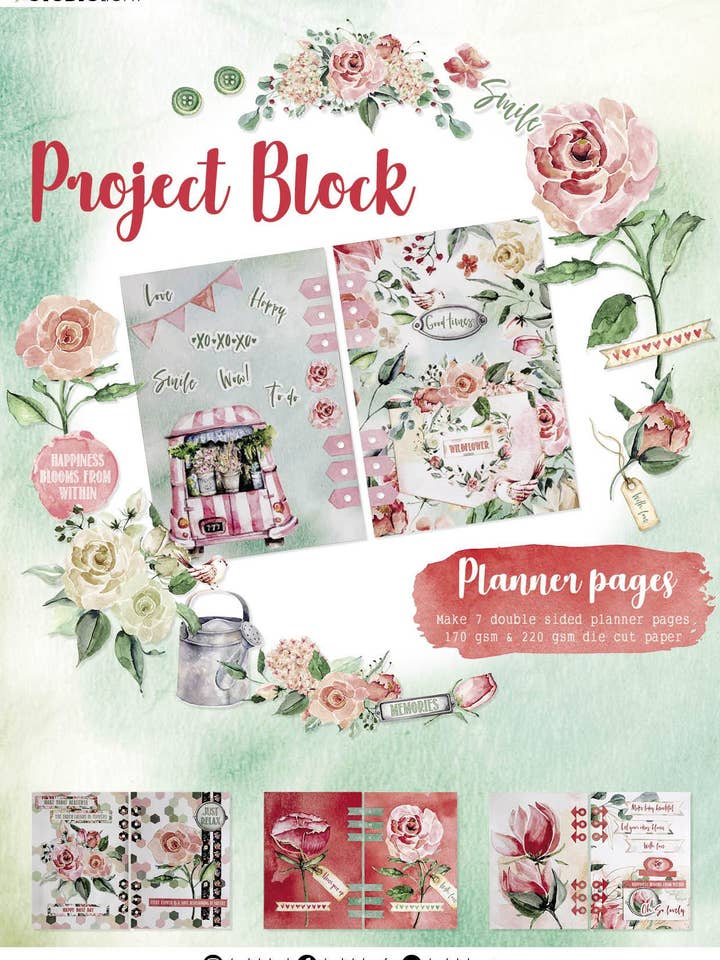 SL Project Block Planner Pages Roses Essentials 210x297mm nr.04 for wholesale by Ecstasy Crafts Distributing