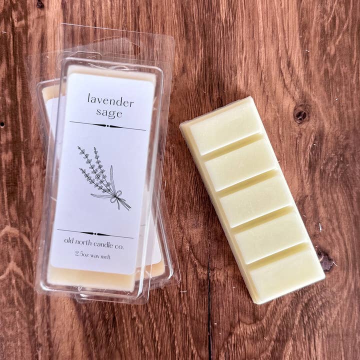 Lavande + Sauge - Cire de soja fondue pour la vente par Old North Candle Co