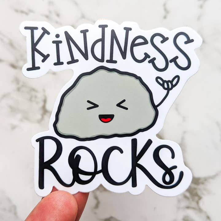Kindness Rocks Vinyl Sticker for wholesale by Real Happy Designs