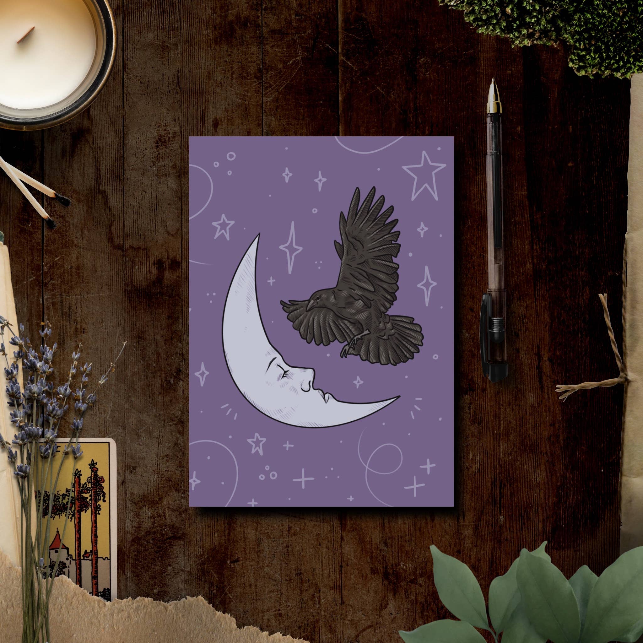 Tied Fates - Vente Cahiers - Moon and Raven, carnet à couverture souple au format A5