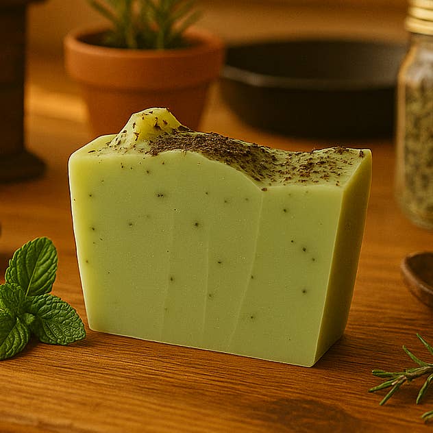 Spearmint Eucalyptus Soap (no packaging - private label) for wholesale by DeShawn Marie Soap Boutique