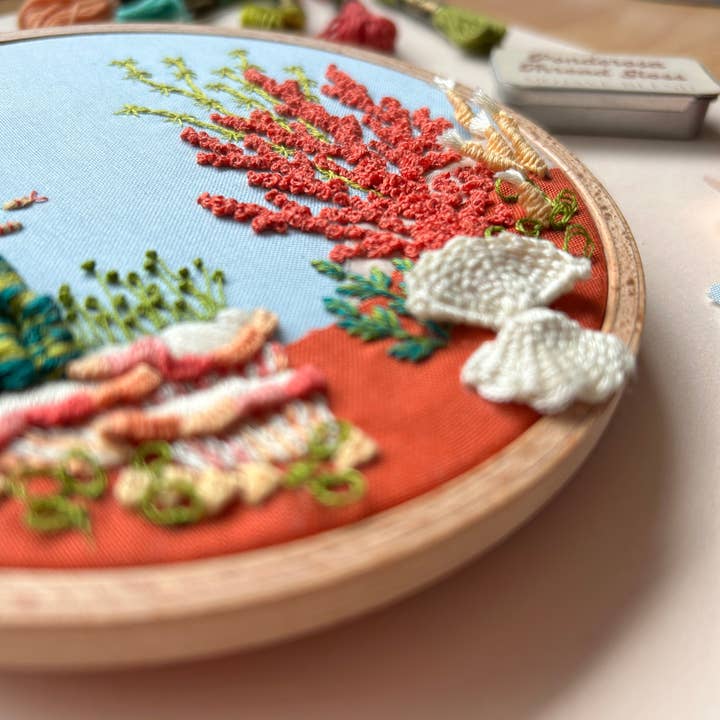 MCreativeJ - Wholesale Embroidery/Cross Stitch Supplies - Under the Sea - 3D Raised Stitching - Advanced Embroidery Kit