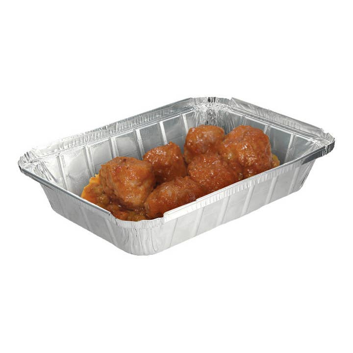 PUNTOQPACK - Wholesale Food storage container - Curly and Rectangular Aluminum Containers (890Cc)