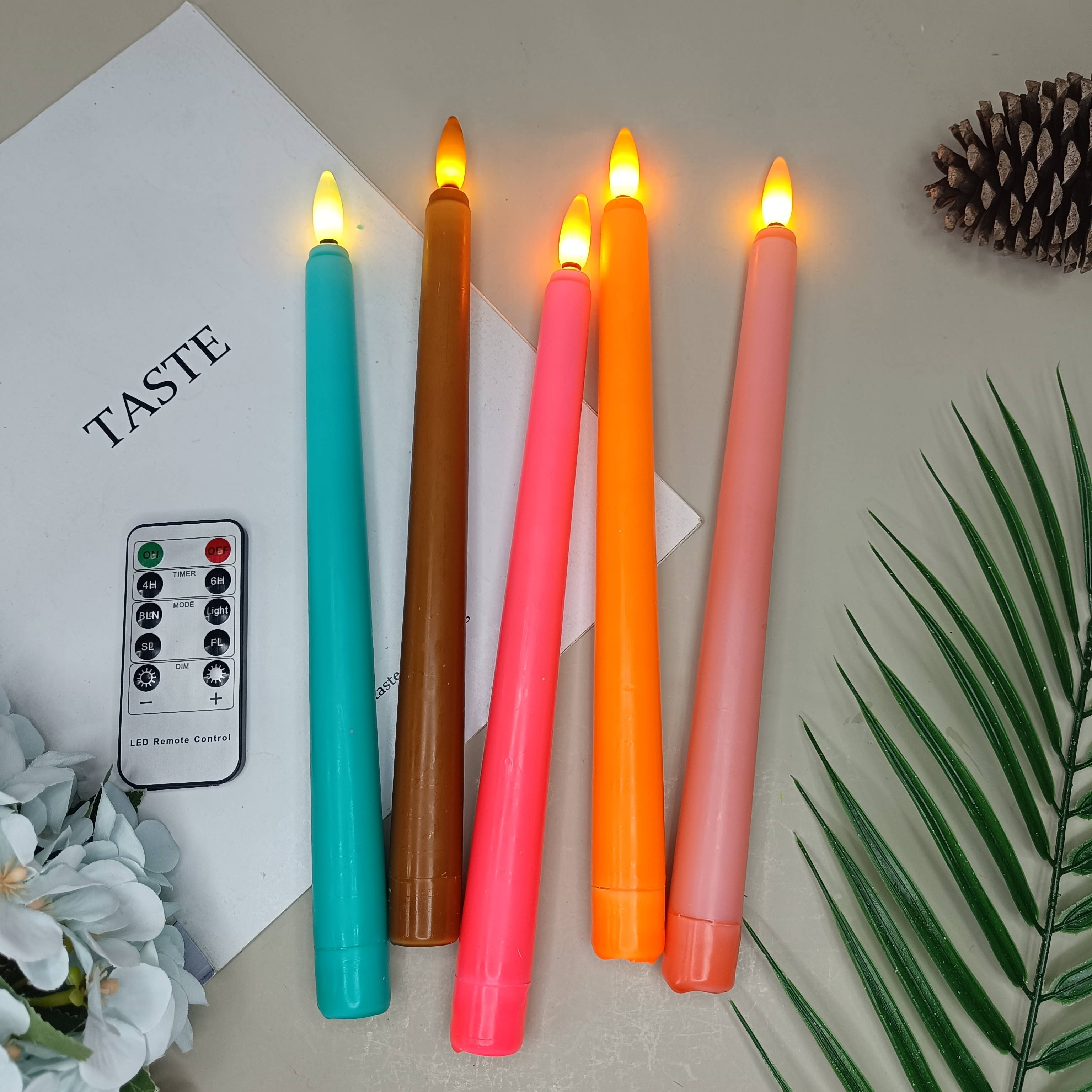 Candles Meta – wholesale Flamlöst ljus – 6-pack LED-ljusstakar med 28 cm hög vaxbeläggning och fjärrkontroll0