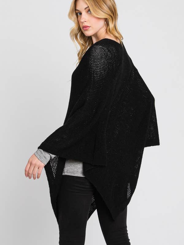Shop Neighbors - Wholesale Poncho - Women's - SOLID LOOSE KNIT PONCHO9