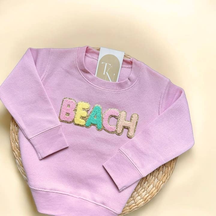 Threads And Needles, INC. - Wholesale Sweatshirt - Kids - Chenille Patch BEACH Toddler Sweatshirt, Beach Sweater2