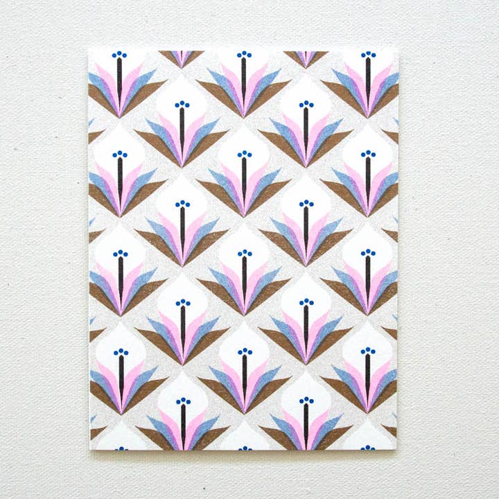 Risograph Floral Notecard - Peace Lily for wholesale by LEMONNI