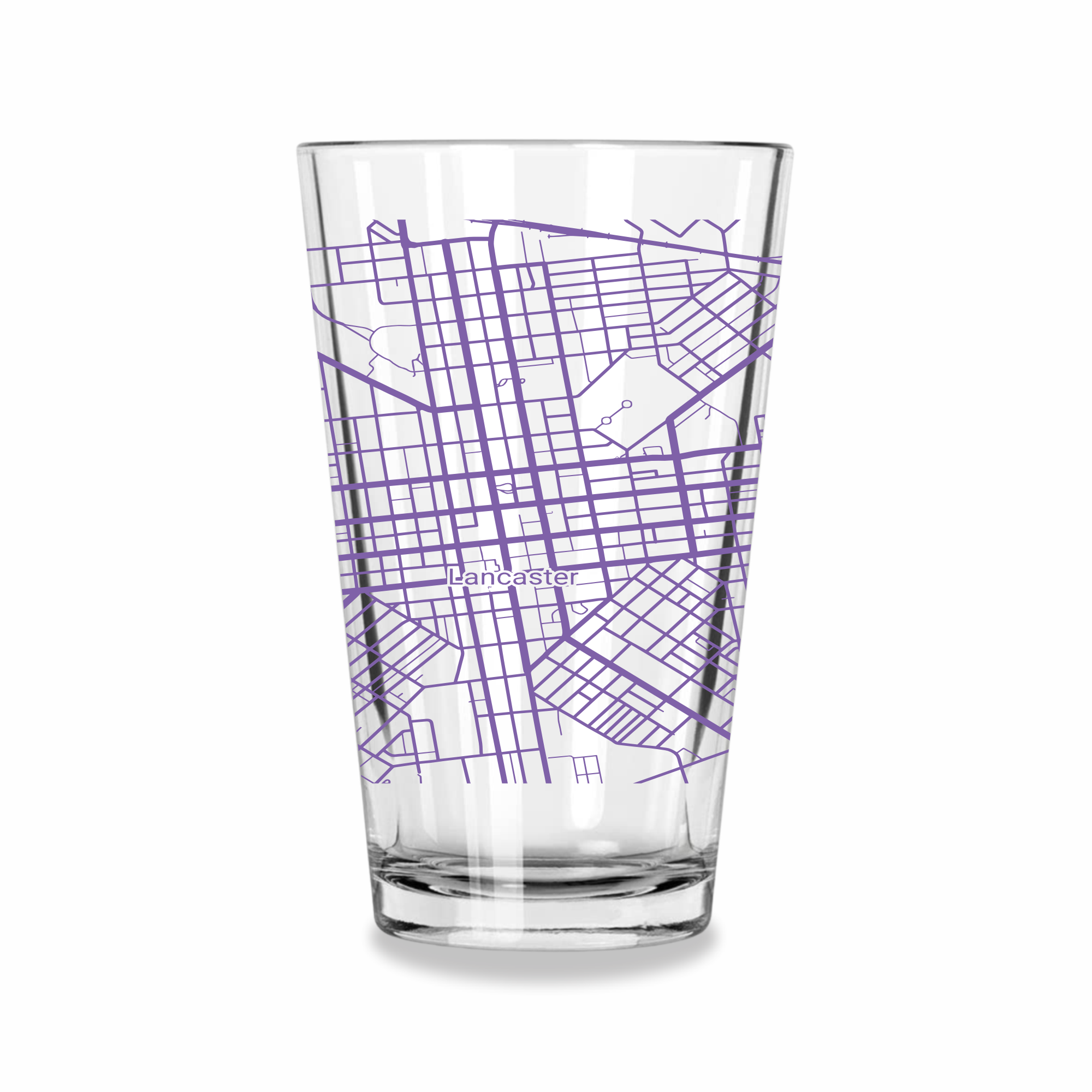 Blue Ridge Mountain Gifts - Wholesale Beer Glass/Mug - Lancaster PA Map Glass - Select from over 40 Colors5