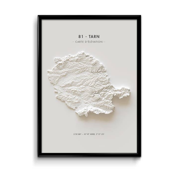 Mappa altimetrica Tarn per la vendita all'ingrosso da parte di Finke