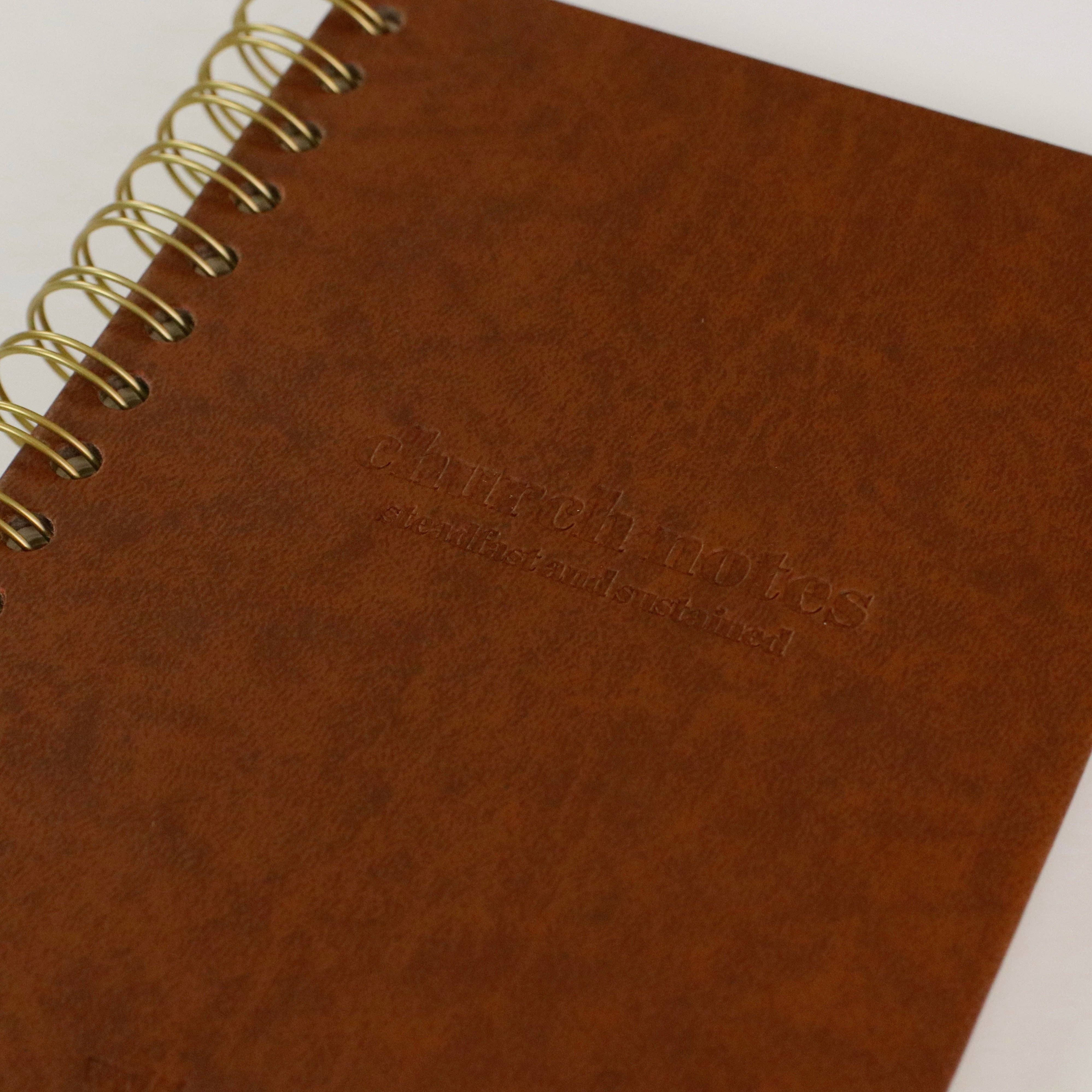 Steadfast and Sustained - Wholesale Journal/Diary - Church Notes Journal - Brown Faux Leather5