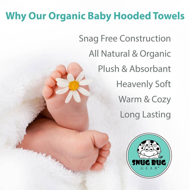 Snug Bug Gear - Wholesale Hooded Towel - Kids & Baby - Snug Bug Gear XL Bamboo Hooded Baby Towels Newborn -Toddler 8