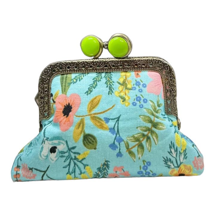 Kiki & Syds Mini Clutch Coin Purse - Herb Garden in Mint for wholesale by Kiki & Syds