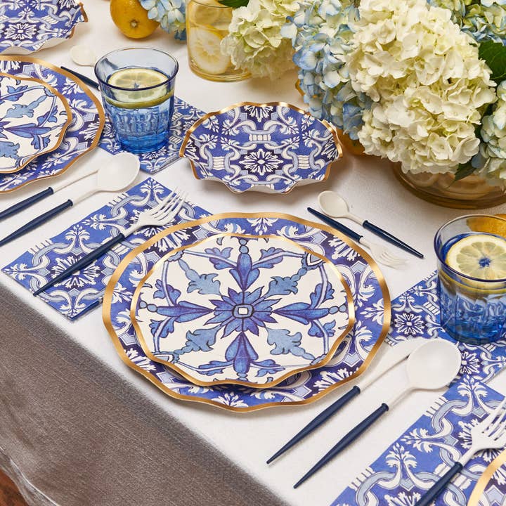 Sophistiplate - Wholesale Disposable Plate - Moroccan Nights Wavy Paper Appetizer/Dessert Bowl/8pk
