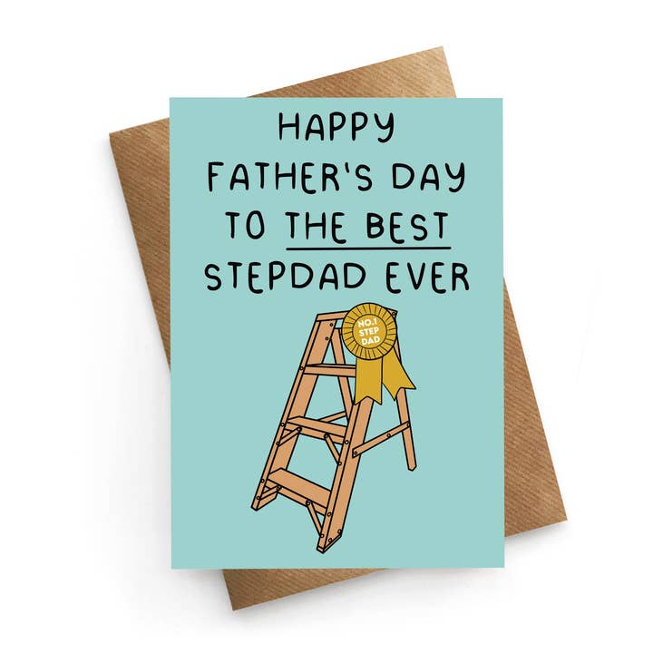 Best Stepdad Card - Funny Father's Day Card for wholesale by STUCK SHOP GIFTS