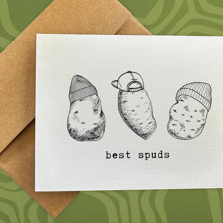 Best Spuds – A2 Friendship Greeting Card for wholesale by Happy Turtle Greetings