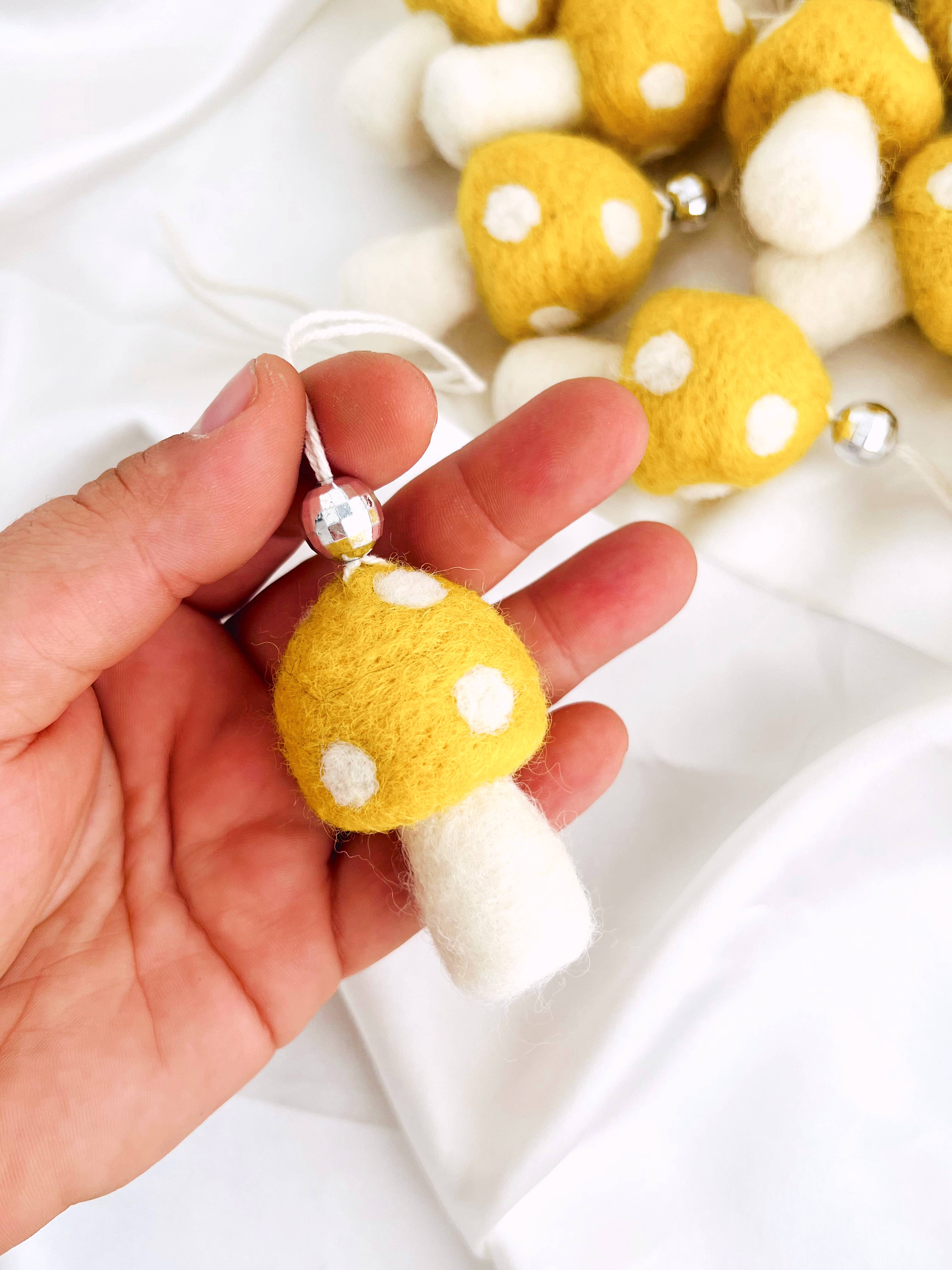 Golden Hour Designs - Wholesale Car Decorative Charm - Women's - Felt Mushroom Car Hanger - Trendy, Cottagecore, Colorful2