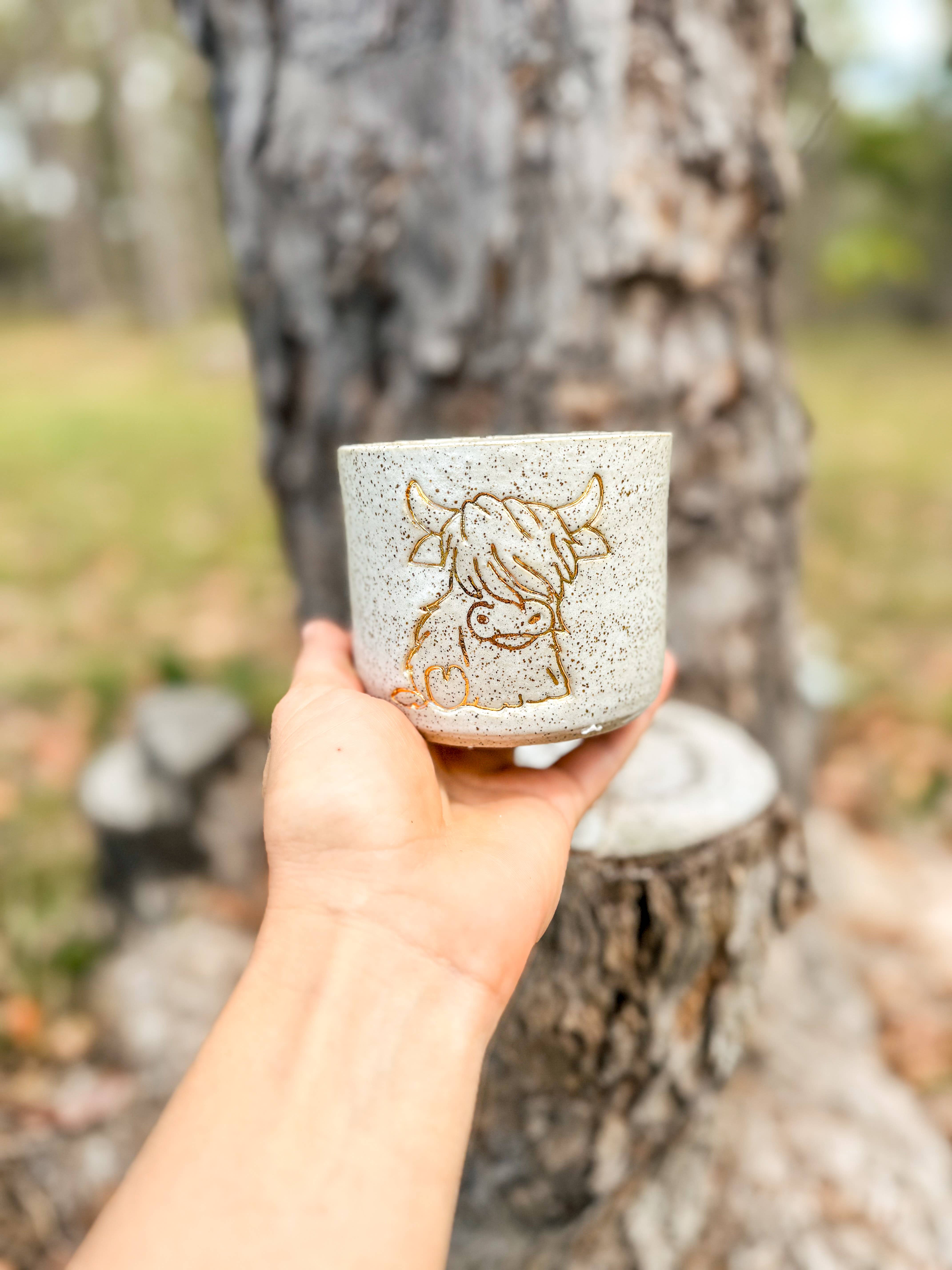 Wolf and Clay Pty Ltd - Wholesale Coffee Mug - Highland Cow (full body) - Ceramic Mug 5