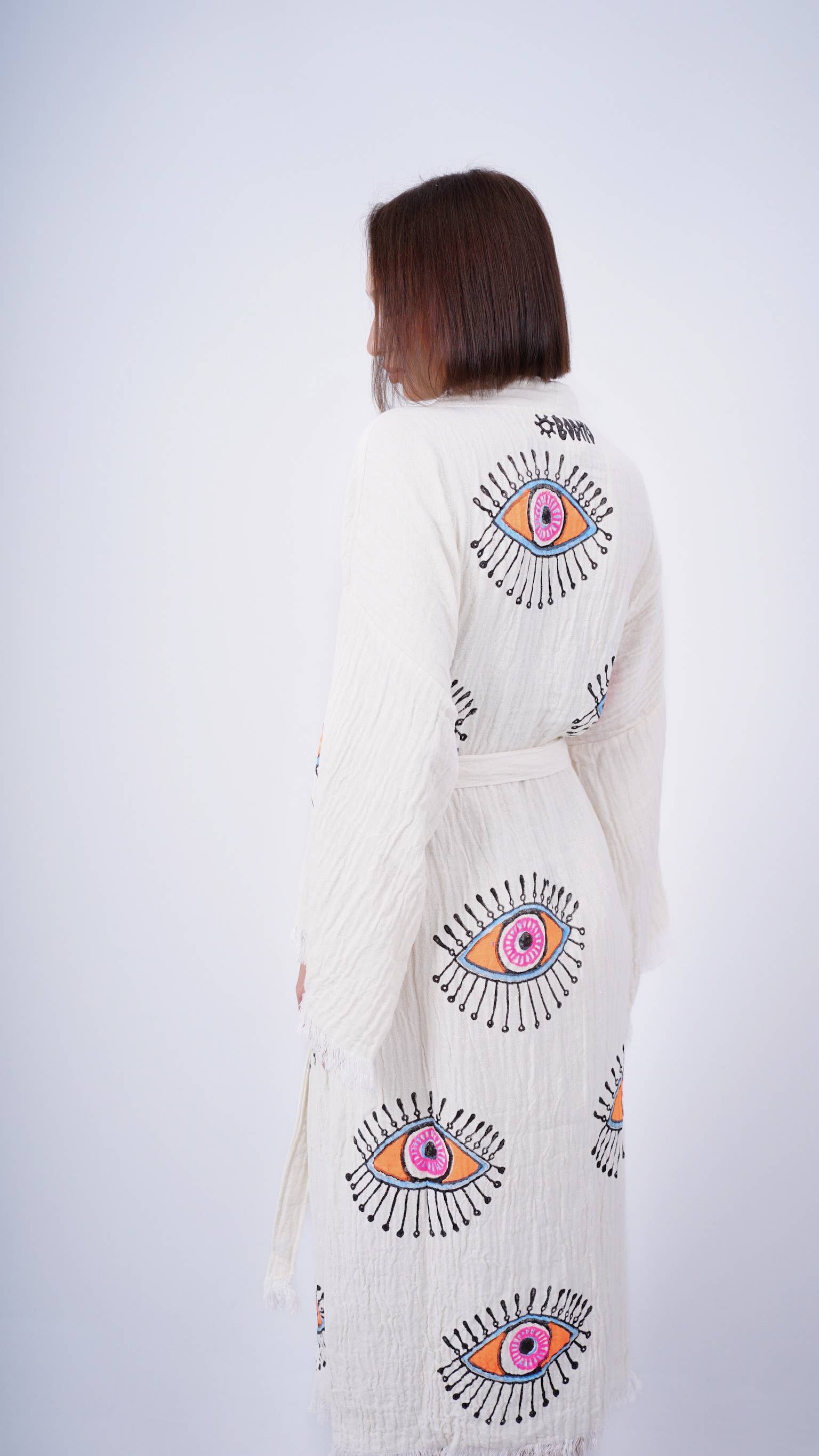 Bodho – Kimono - Mulher por atacado – Artesanal Evil Eye Festival de Boho Kimono, Boho Beachwear10