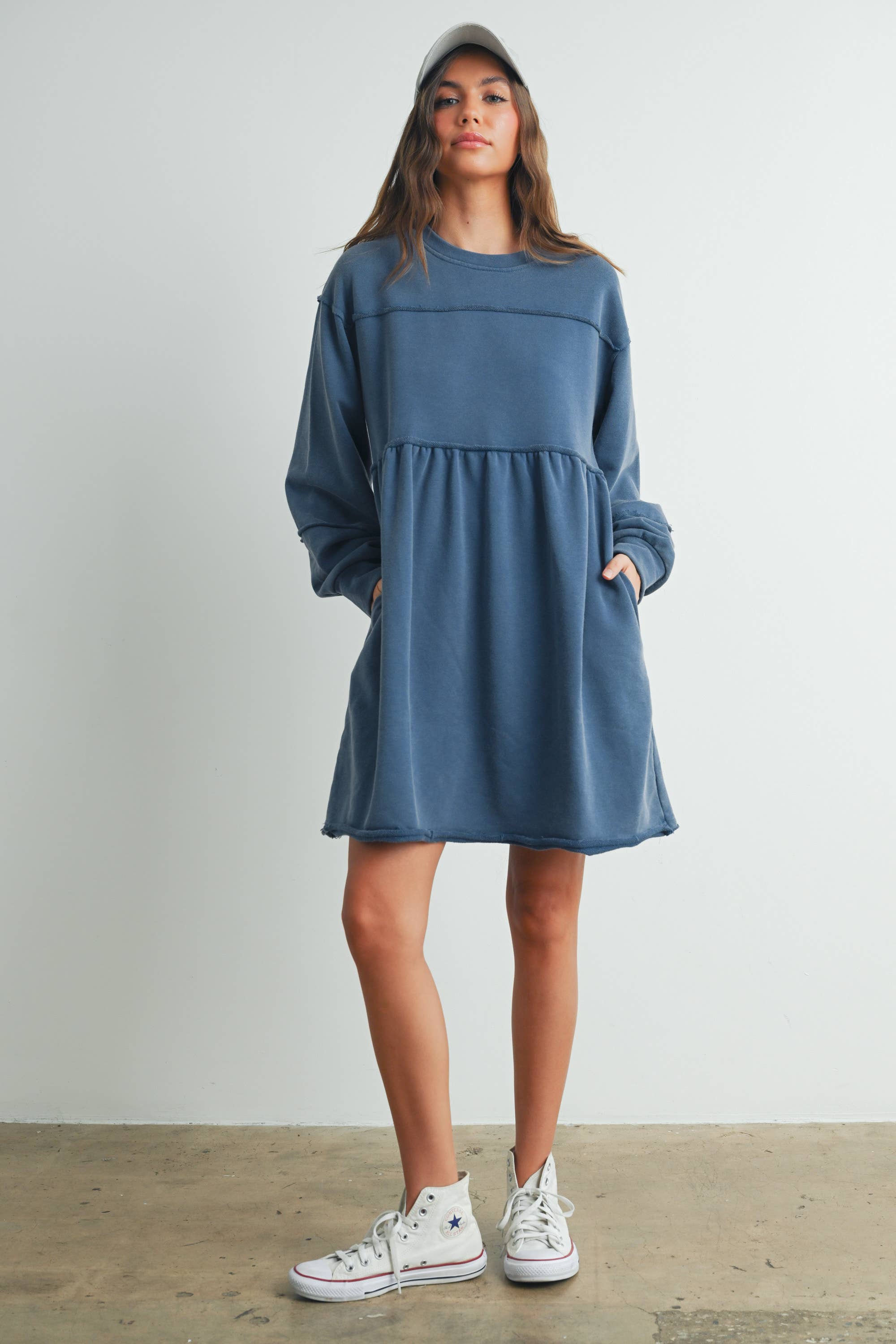 BUTTERMELON – wholesale Dress – Women's – Fall Full Sleeve Winter Mini Dress - BMD750720