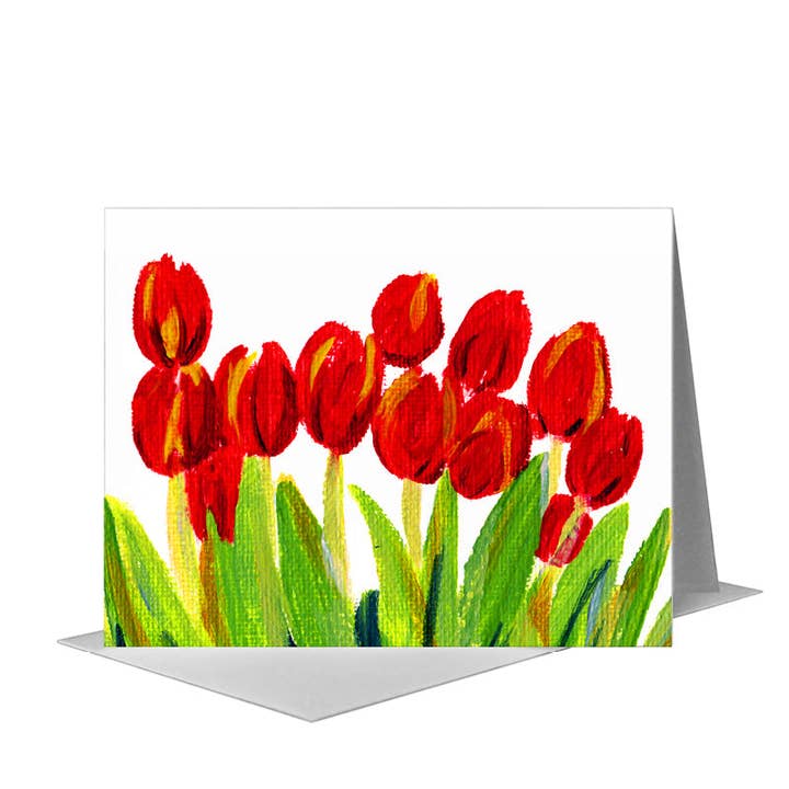 Tulipani in Latta, Biglietto di Auguri (#7216H) per la vendita all'ingrosso da parte di Printed Canvas