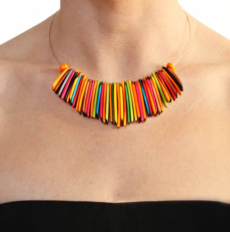 Muichic Natural Jewelry - Wholesale Choker/Collar - Fringe Tagua Choker Handmade Fairtrade Lightweight11
