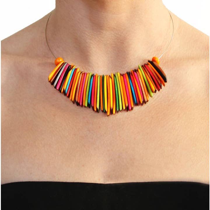 Muichic Natural Jewelry - Wholesale Choker/Collar - Fringe Tagua Choker Handmade Fairtrade Lightweight11