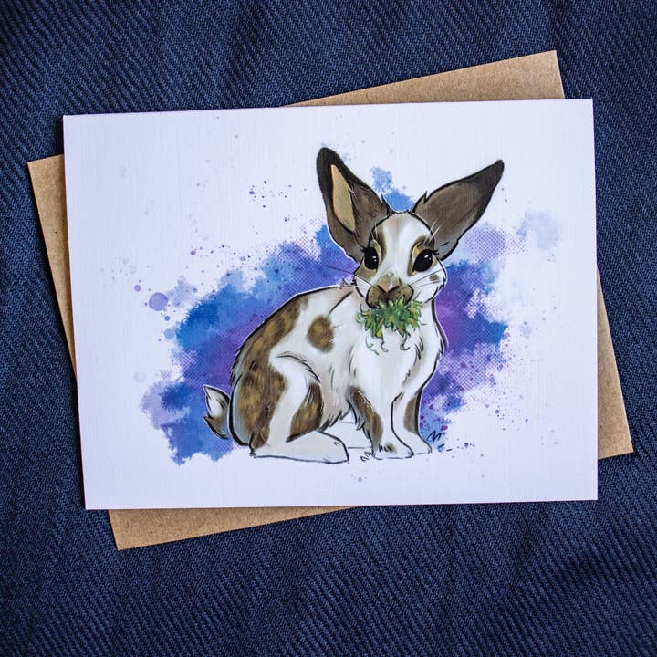 Bunny Rabbit a2 Note Card | Blank Stationery w/ Envelope for wholesale by ANR Illustrations