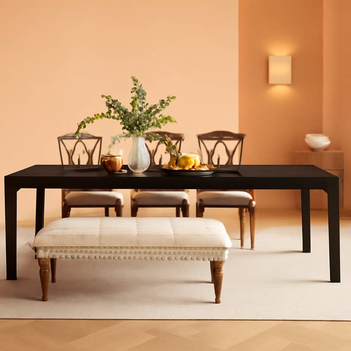 Black 78 Inch Rectangle Dining Table For 6 To 8 People for wholesale on Faire