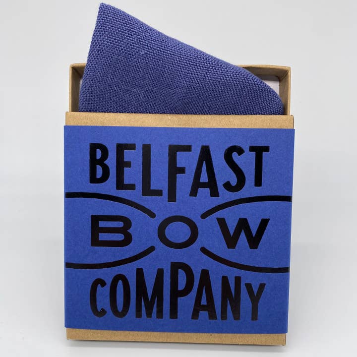 Belfast Bow Company - Wholesale Pocket Square - Men's - Irish Linen Pocket Square in Navy Blue