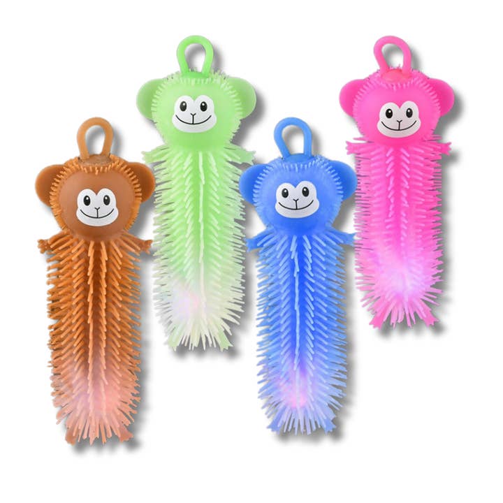 Happy PoP – Brinquedo com luz - Crianças e bebés por atacado – Brinquedo Infantil Macaco Luminoso Squishy Puffer - Sortido