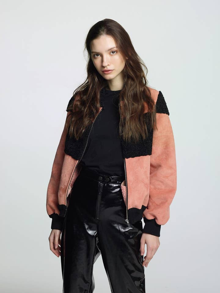 Powerpuff girl eco-bomberjack met zachte schapenvacht voor wholesale door Amanda Baldan