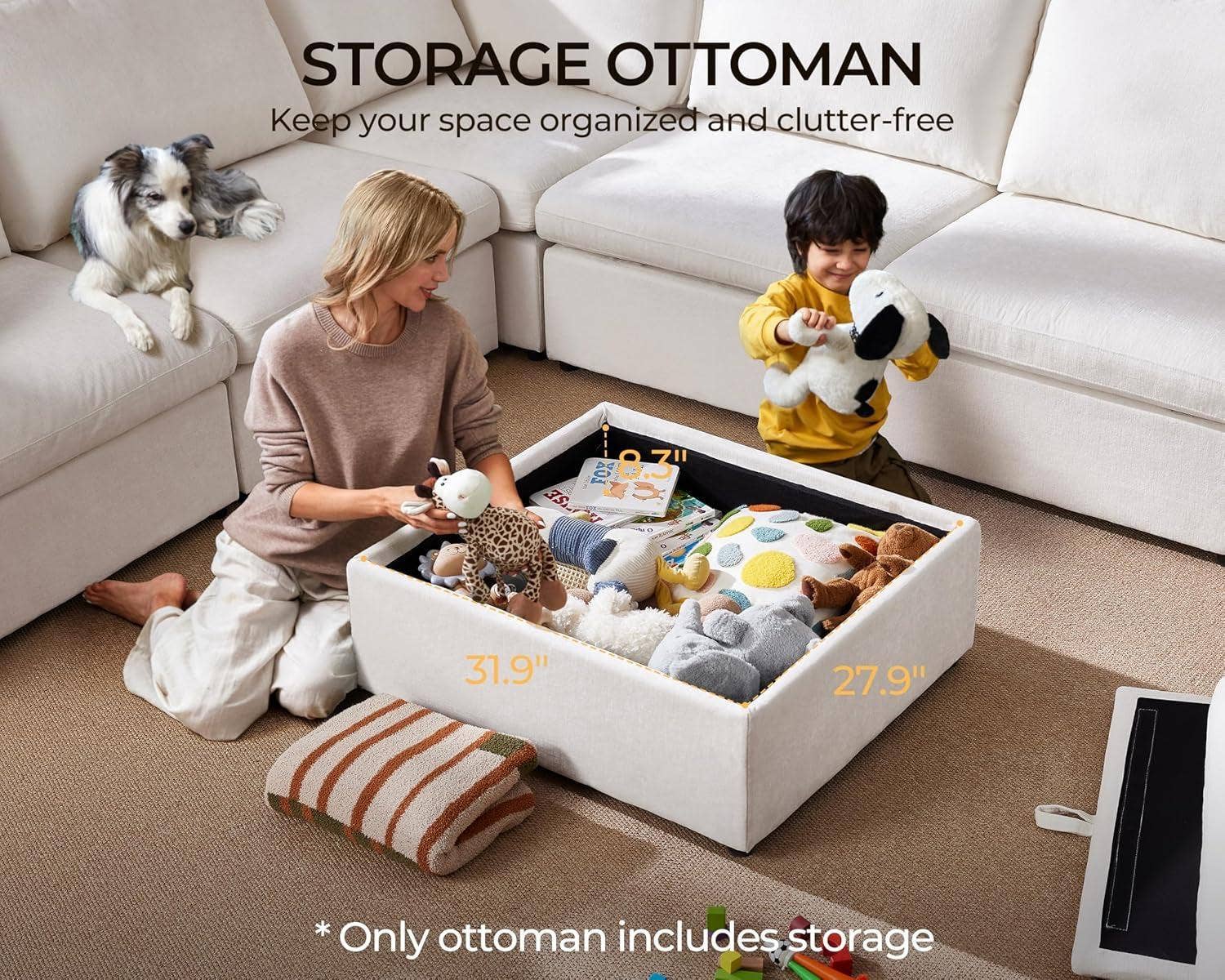 102.8 Inch White Chenille Power Recliner Sofa With Headrest Storage USB Table Wall Hugger for wholesale on Faire7