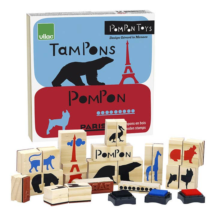 Vilac - Set Of Pompon Printing Stamps for wholesale by Hippychick